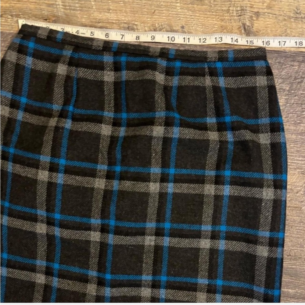 Sag Harbor Blue and Gray Plaid Pencil Skirt - Picture 2 of 8